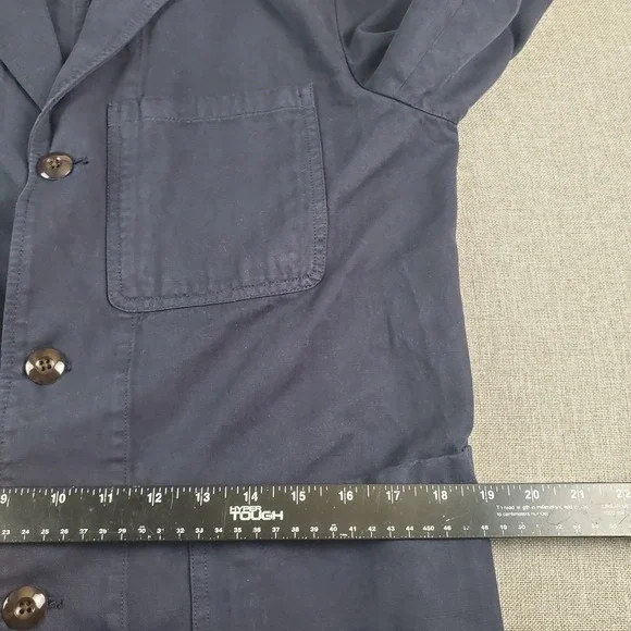 Wallace & Barnes Chore Jacket Mens 38 Bleu Linen Blend Unlined Lightweight